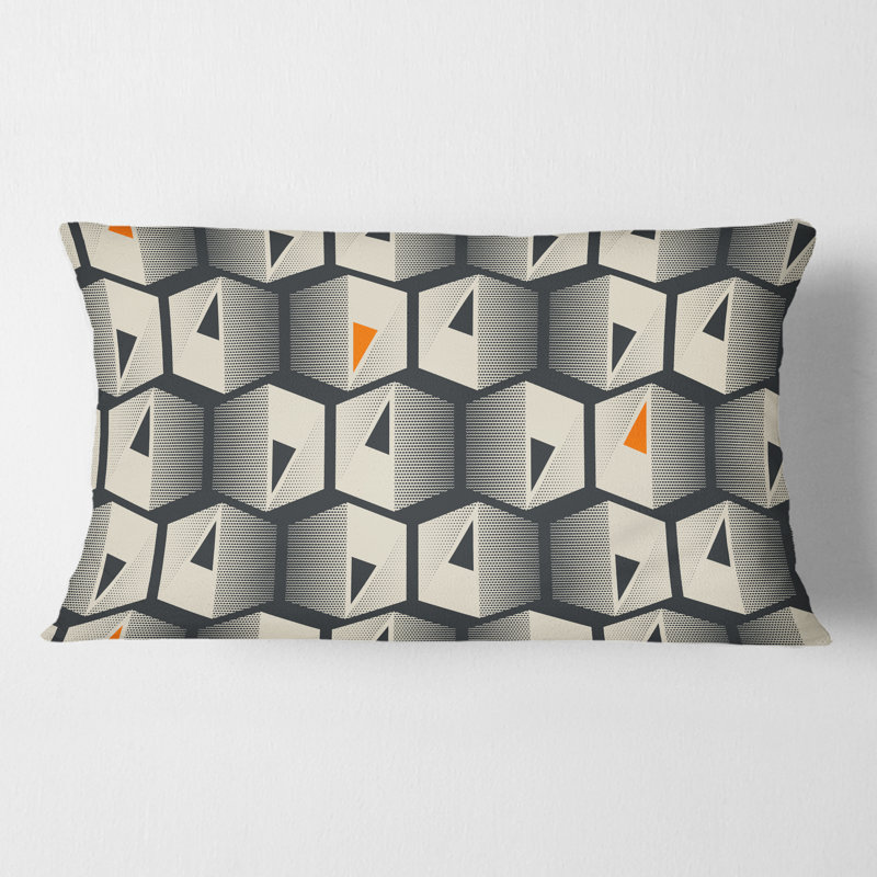 Abstract Retro Triangular Geometrics - Mid-Century ModernPrinted Throw Pillow