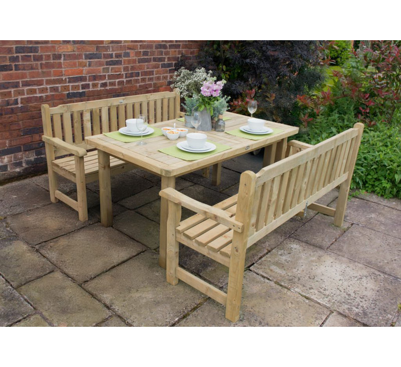 6 - Person Wood Patio Dining Set with