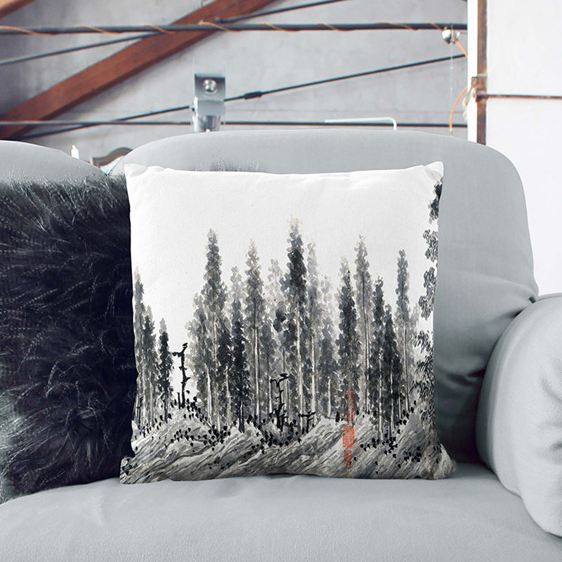 Floral Square Cushion, Stone, 55cm H x 55cm W x 20cm D