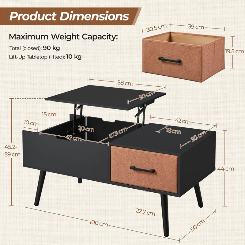 Lift Top Coffee Table with Storage