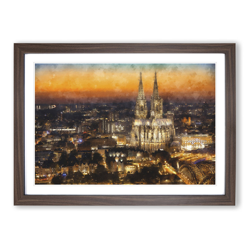 The Cologne Cathedral Vol.1 - Picture Frame Graphic Art, 27cm H x 36cm W x 2cm D, Walnut Framed