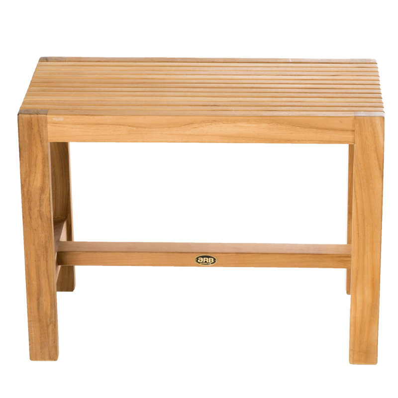 Banc de douche en teck Hieu, H 18 po x l 12 po x P 24 po