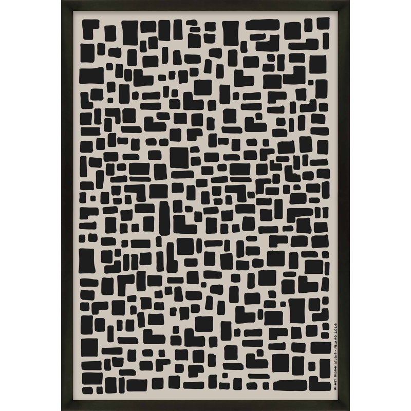 «Fragmented Space I» par Romina Gadler - Art mural encadré, Papier avec cadre noir, H 20 po x l 14 po