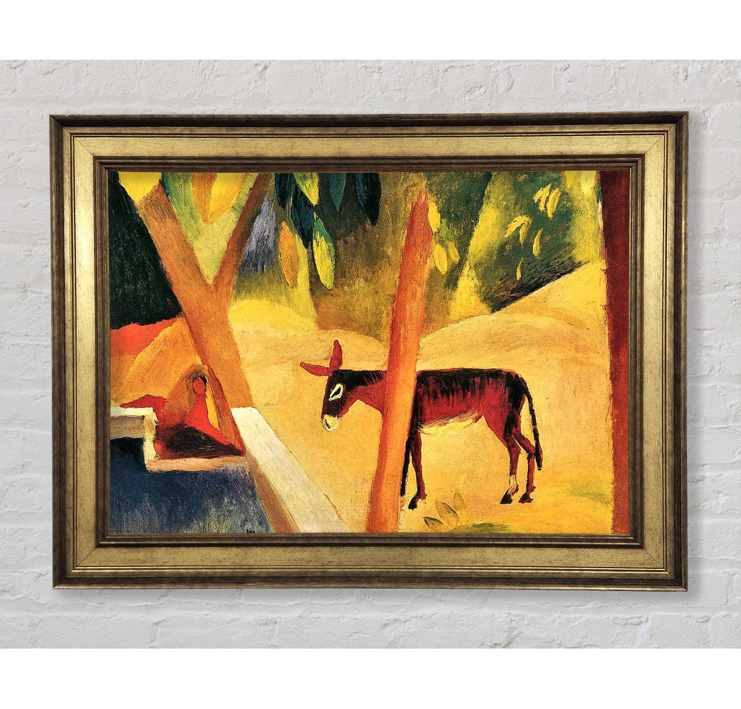 August Macke Donkeys In The Palms - Einzelne Bilderrahmen Kunstdrucke