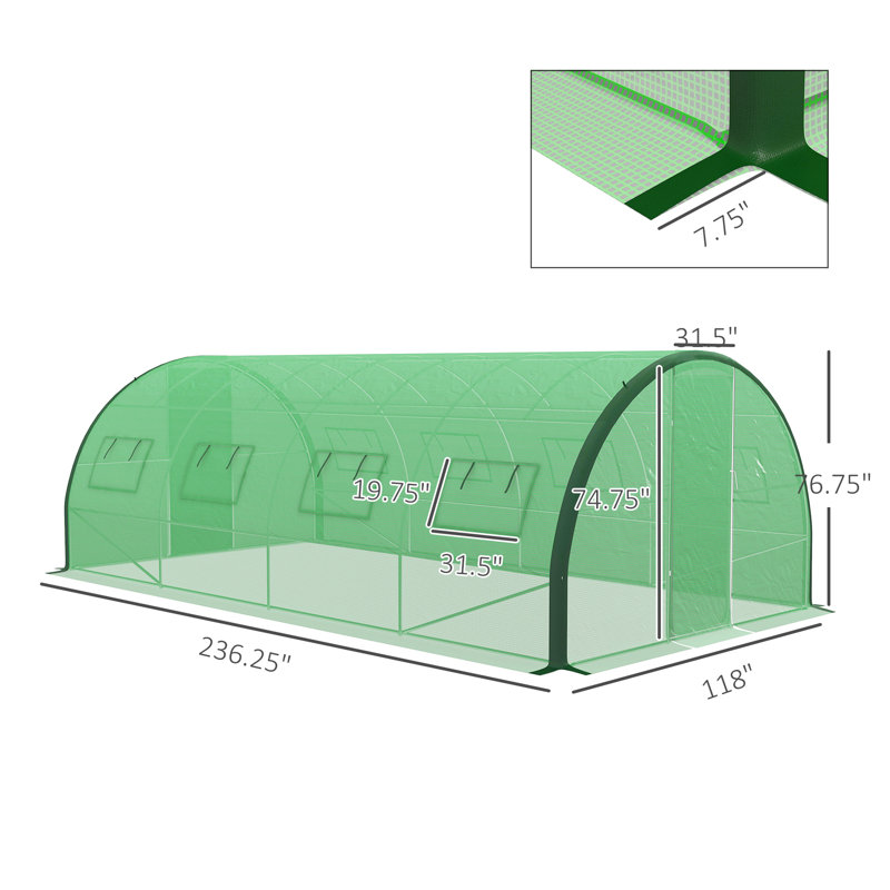 Greenhouse, Green, 295.2" H x 120" W x 79.2" D