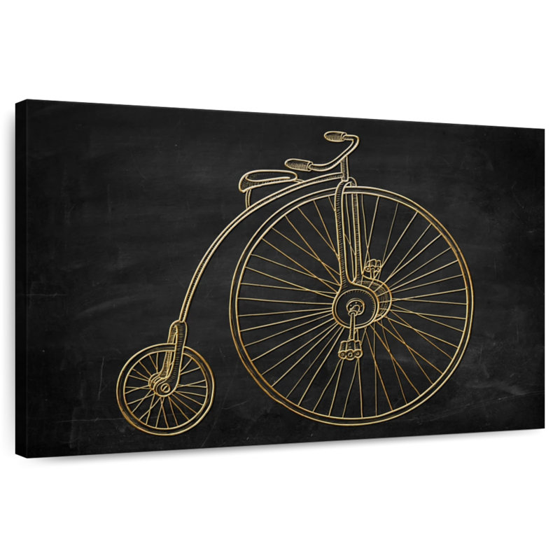 Mehar Penny Farthing Bicycle Illustration, 24" H x 36" W
