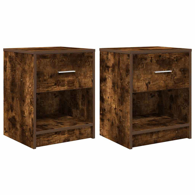 Bedside Cabinet With Drawer 40X34x50 Cm, Smoked Oak, 2