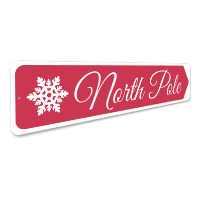 North Pole Snowflake Christmas Custom Aluminum Sign