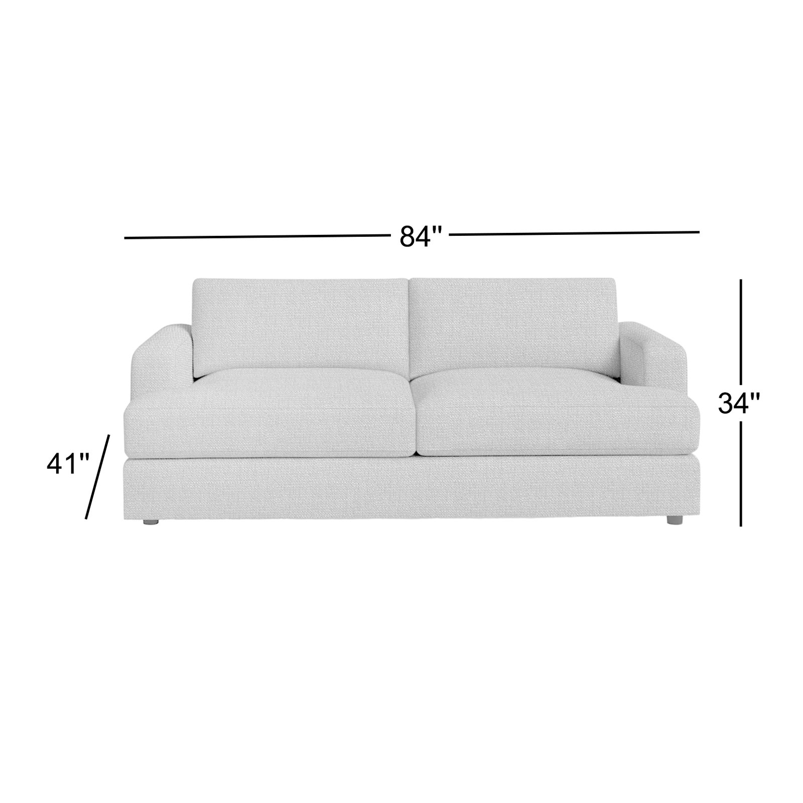 Cayden 84'' Upholstered Sofa, Nomad Snow Crypton® Chenille