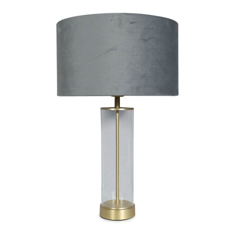 Simonetta Glass Table Lamp, Gold, Yes, Grey