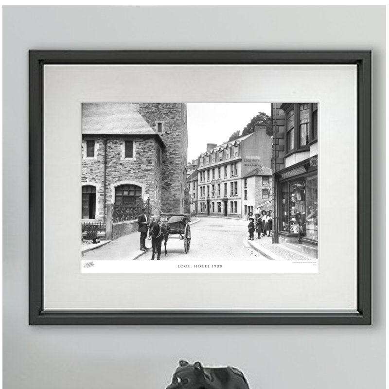 Looe, Hotel 1908 - Single Picture Frame Print, 28cm H x 36cm W x 2.3cm D
