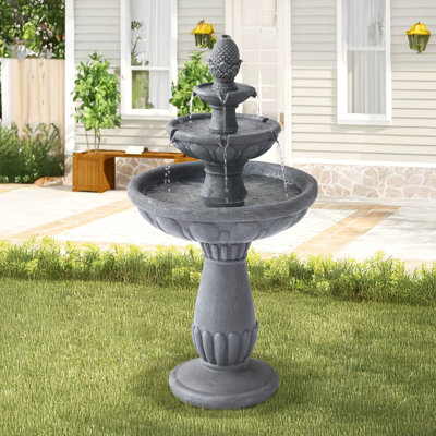 Fontaines extérieures à 3 niveaux, fontaine à ananas, cascades de jardin à l'extérieur, fontaine à cascade moderne pour jardin, cour, patio, décoration intérieure