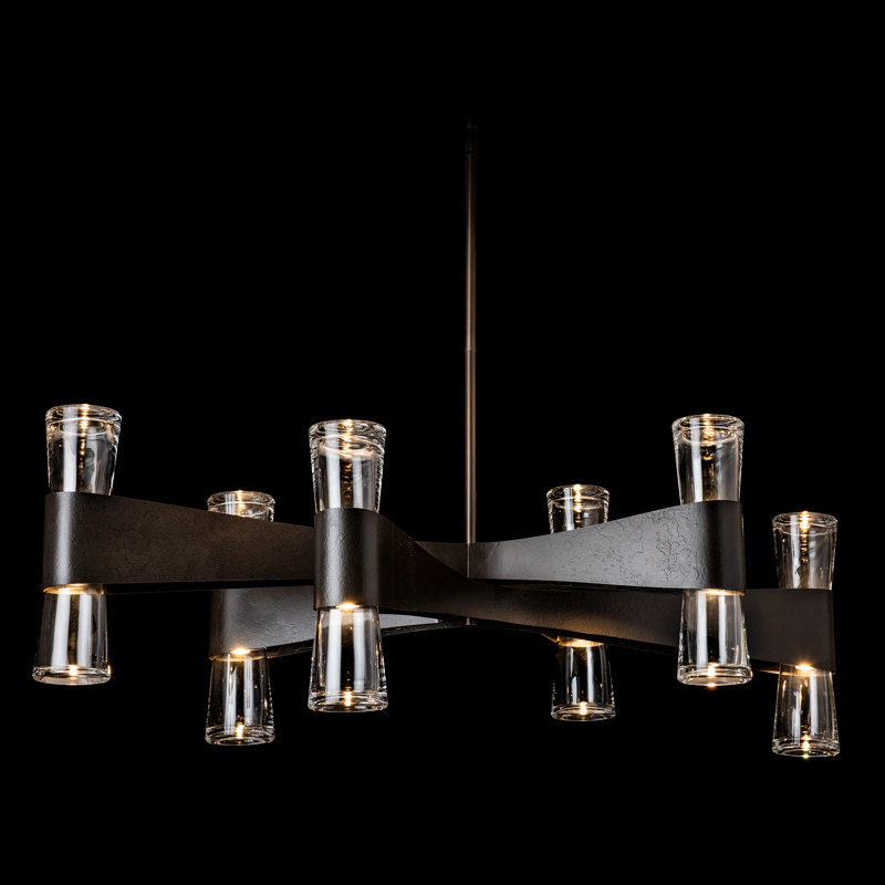 Bellis 6-Arm 12-Light Oval Chandelier, White