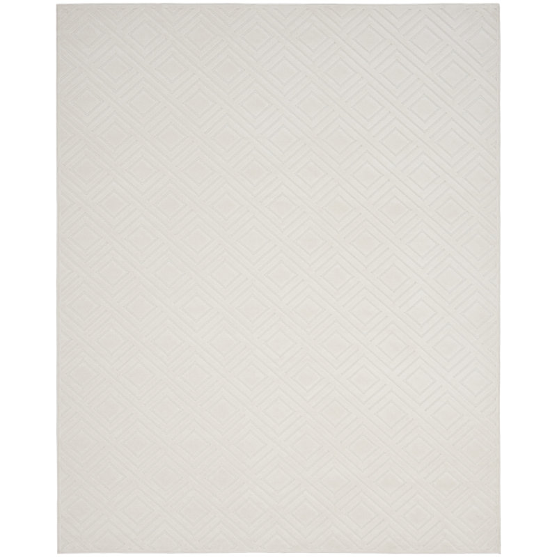 Tapis d'intérieur moderne ivoire Ebern Designs Garp, Rectangle 7 pi 10 po x 9 pi 10 po