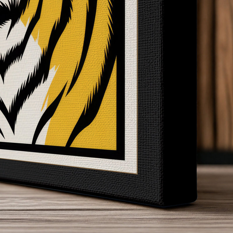 Tiger's Roar Graphic Art - Wrapped Canvas, 36x24 - 91.4 x 61.0 cm, Black Border