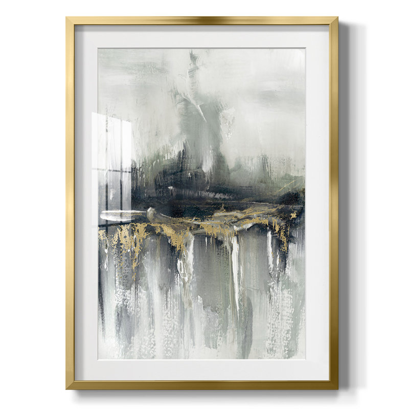 Indyscape et or - impression encadrée, H 28,5 po x l 20,5 po, Doré