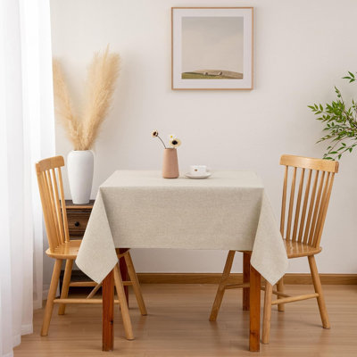 2 Pieces Faux Linen Rectangle Tablecloth Linen Texture Table Cover,Wrinkle and Stain Resistant,Washable Table Cloth for Kitchen Dining Room Holiday Party