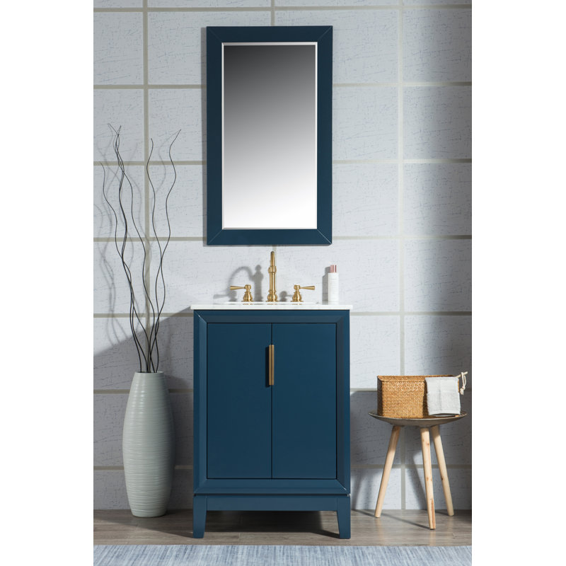 Elizabeth 24" Single Bathroom Vanity Set with Mirror, Monarch Blue
