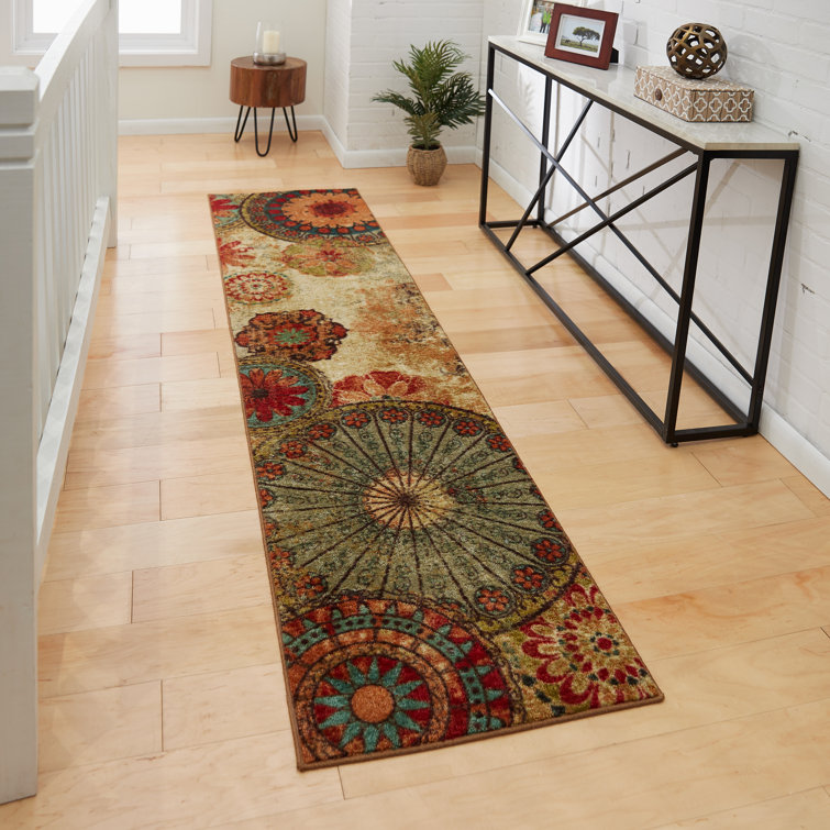 Niamalika Beige Modern Floral Area Rug