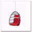 Balancelle PE en rotin, bois et rouge-1041143418-1041143413
