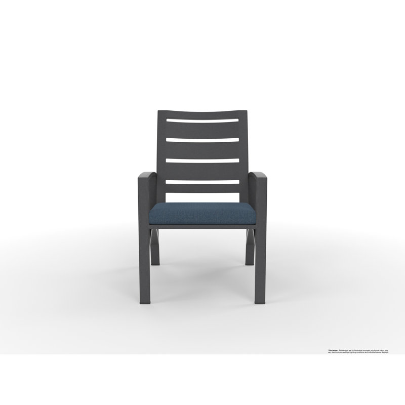 Outdoor Dining Armchair, Harris Stone, Carbon Black