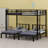 Metal Triple Bunk Bed With Safety Guardrails