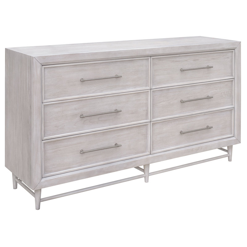 Commode double en bois à six tiroirs Marval