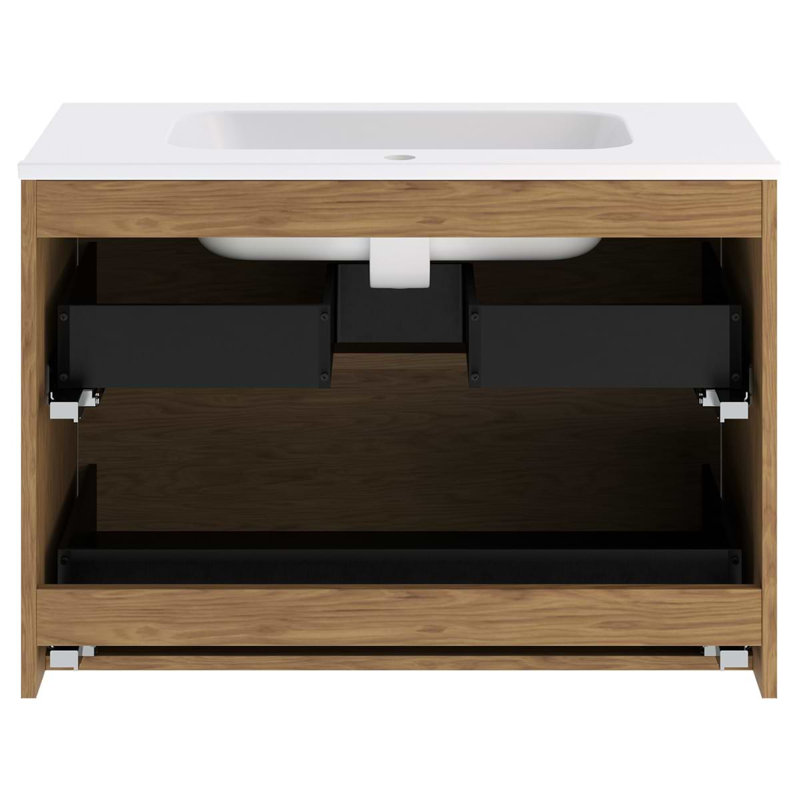 Kora 31.89" Wall Mounted Single Bathroom Vanity with Top, Gold