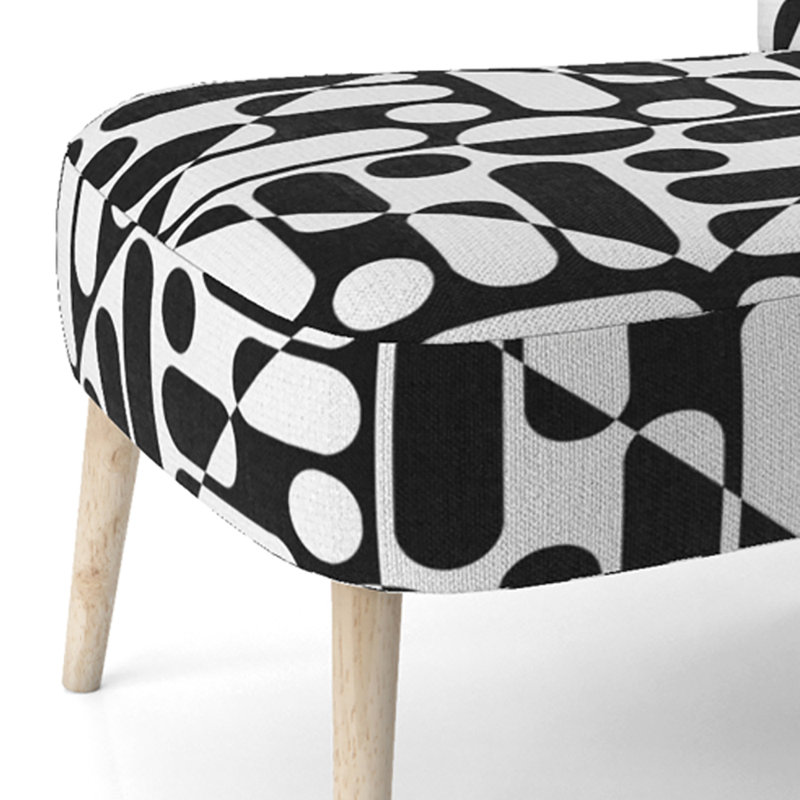 Chaise d'appoint rembourrée à motif géométrique Black Lines