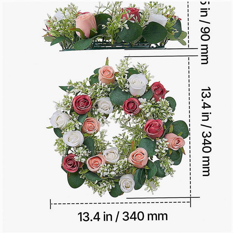 Couronne artificielle de fleurs roses pour centre de table de mariage 10 pièces