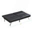 Structure en bois, pieds en acier inoxydable, futon, canapé-lit en PVC noir