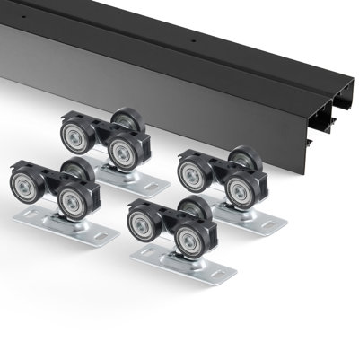 Bypass Door Hardware Bypass Closet Door Track Kit for 2 Door System