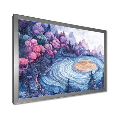 Ireles forêt rose Cyrstal ondule à travers les bois I - art mural forêt