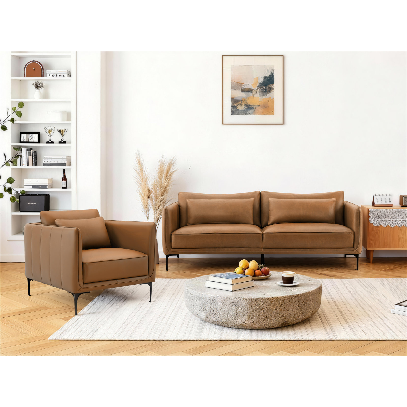 Rae 2-Piece Living Room Set, Marseille Brown