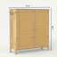 Armoires avec portes en rotin tissé & amp; Tablettes réglables | Mid-Century | Beige | Panneau de particules