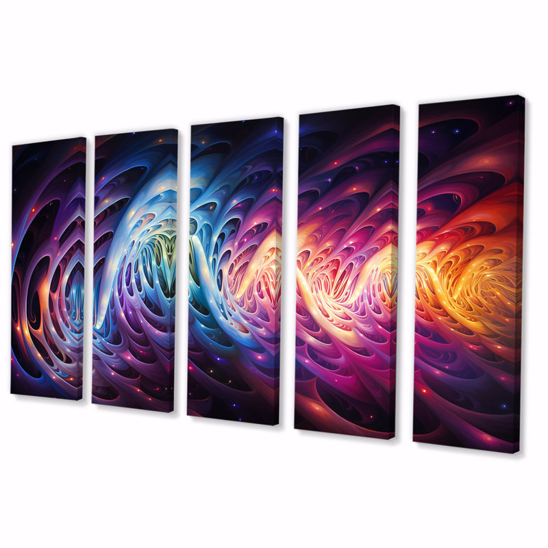 Helix Stairway To The Light - Ensemble de 5 décorations murales abstraites, H 28 po x l 60 po