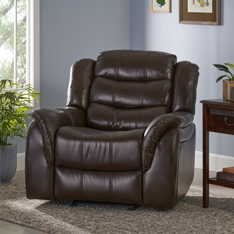 Fauteuil inclinable surdimensionné avec tissu moelleux, Marron foncé