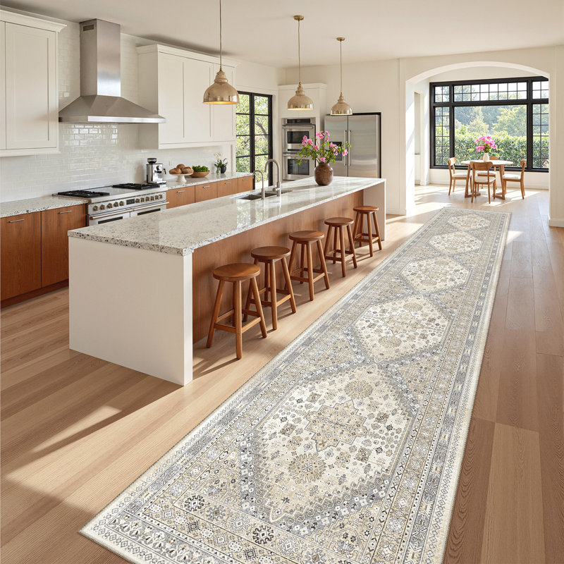 Area Rugs for Living Room,Non-Slip Washable Rugs, Stain Resistant Home Decor Rug, Gris/beige, Tapis de couloir 2 pi x 12 pi