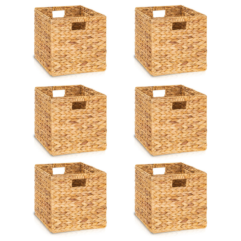 Paniers de rangement en osier 10,6 x 10,6 po Trevietdecor, Ensemble de 6, Naturel