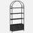 71" Arched Bookshelf with Doors,Industrial Bookcase with Sturdy Metal Frame, Vintage Display Shelving Unit, Black Geometric Book Shelf for Lving Room, Bedroom, Home Office-1997499383