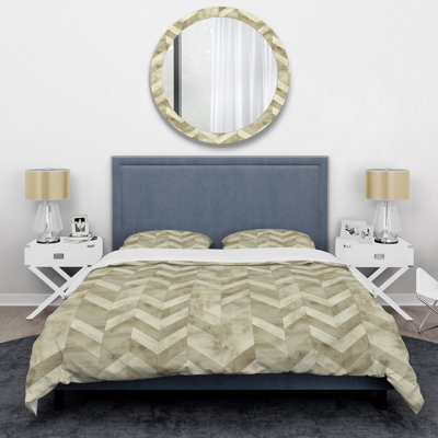 Ensemble de housse de couette Beige Chevron Dreams IV - Modern