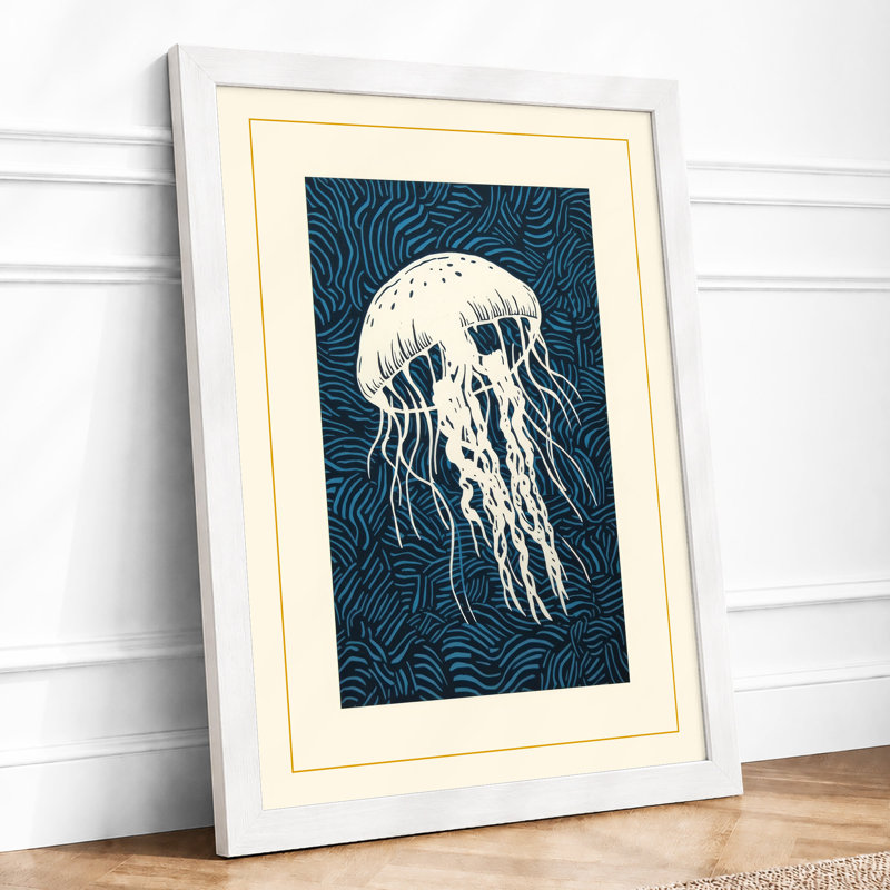 Drifting Jellyfish Coastal - Print, A4 - 29.7 x 21.0 cm, White