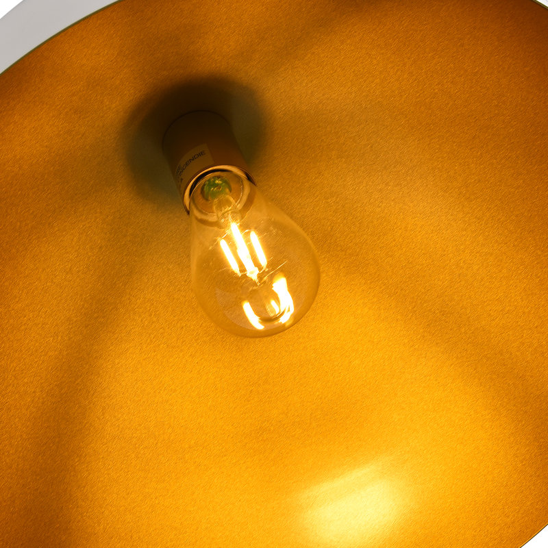 15.75" Adjustable White Dome Pendant Light, White