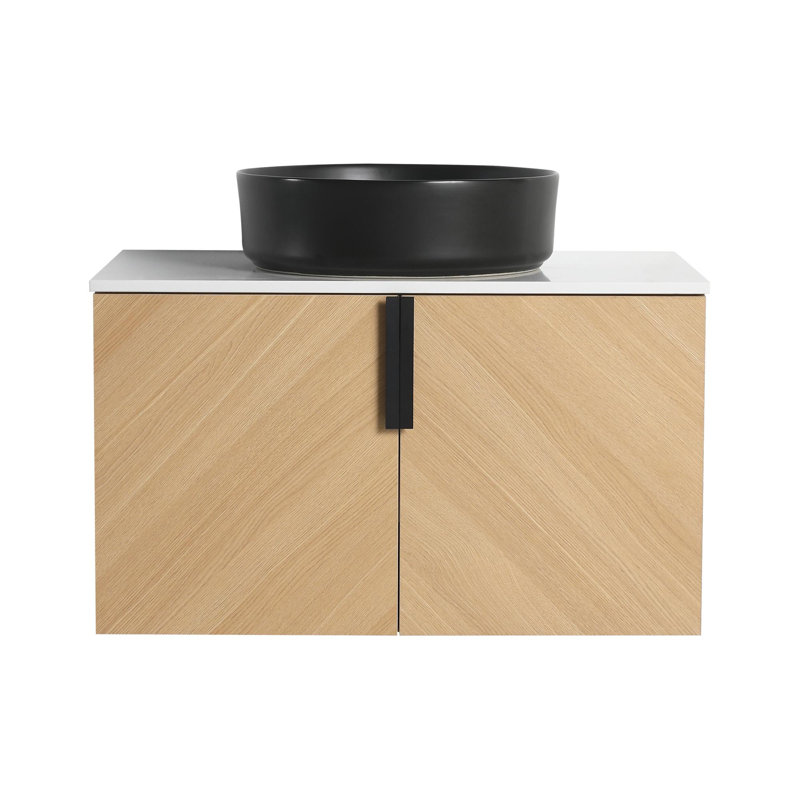 Ensemble de meuble-lavabo mural avec lavabo d'art en céramique, 30"