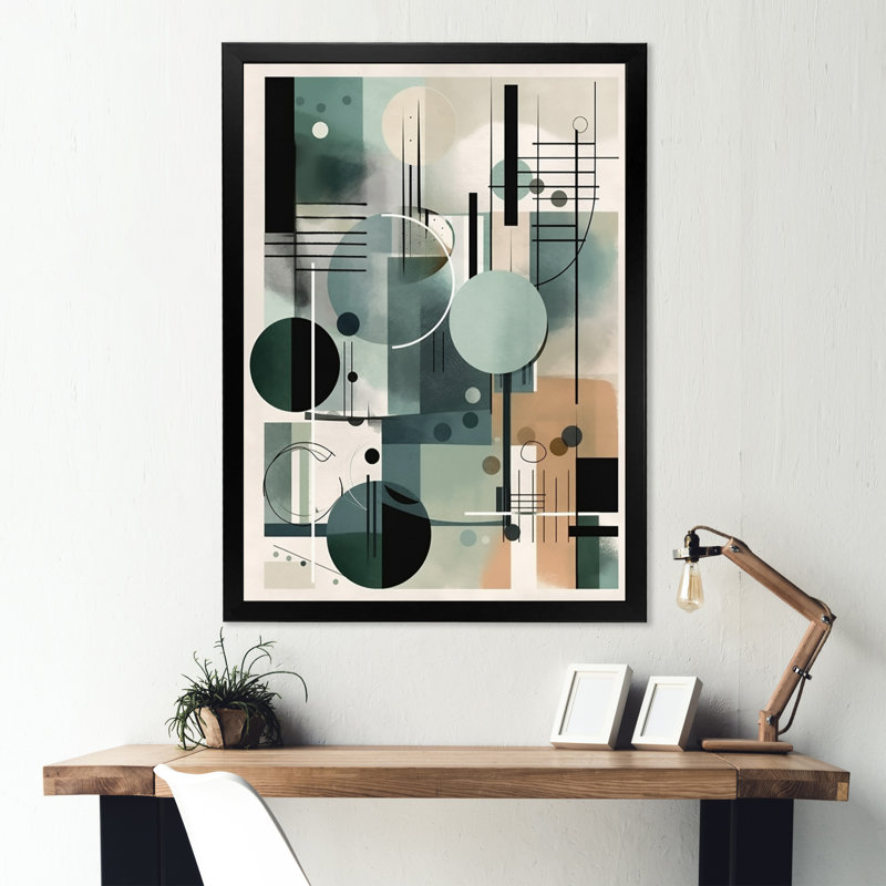 Vert, noir, minimalisme, tranquillité profonde - imprimé, Impression noire sur toile encadrée, H 32 po x l 24 po x P 1 po