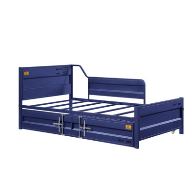 Container‑Style Metal Platform Bed with Trundle
