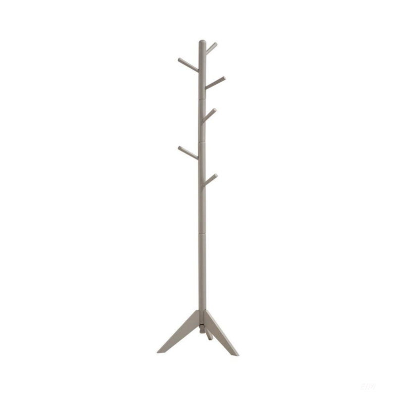 Grey 6-Hook Rotating Coat Rack For Organized And Stylish Entryways With Ample Hanging Space, Gray