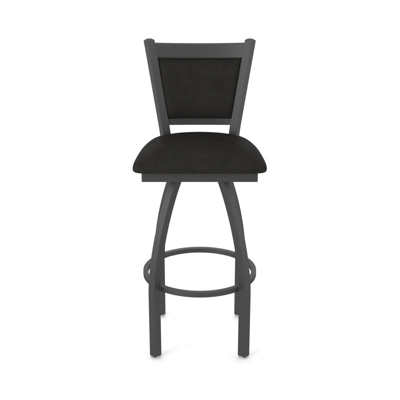 Tabouret pivotant Hadleigh, Tabouret de comptoir (siège d'une hauteur de 25 p, Étain, Vinyle - espresso Canter