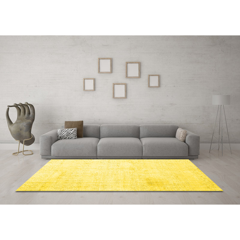 Tapis lavables à la machine Irmgard Traditional 3849 - jaune, Rond 5 pi