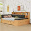 Lit de jour double en bois avec couchette, tablettes de rangement et station de charge-1763722489